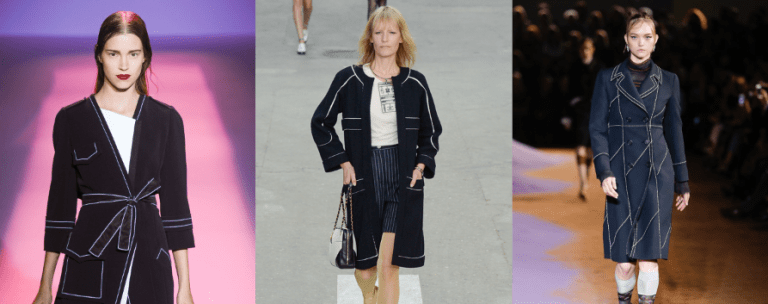Trends Sommer 2015: Schwarzer Mantel mit Kontrastnaht