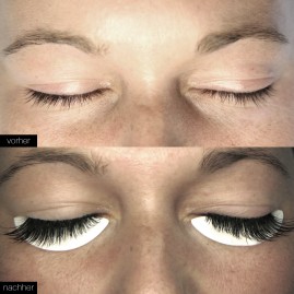 Wimpernverlängerung vorher nachher